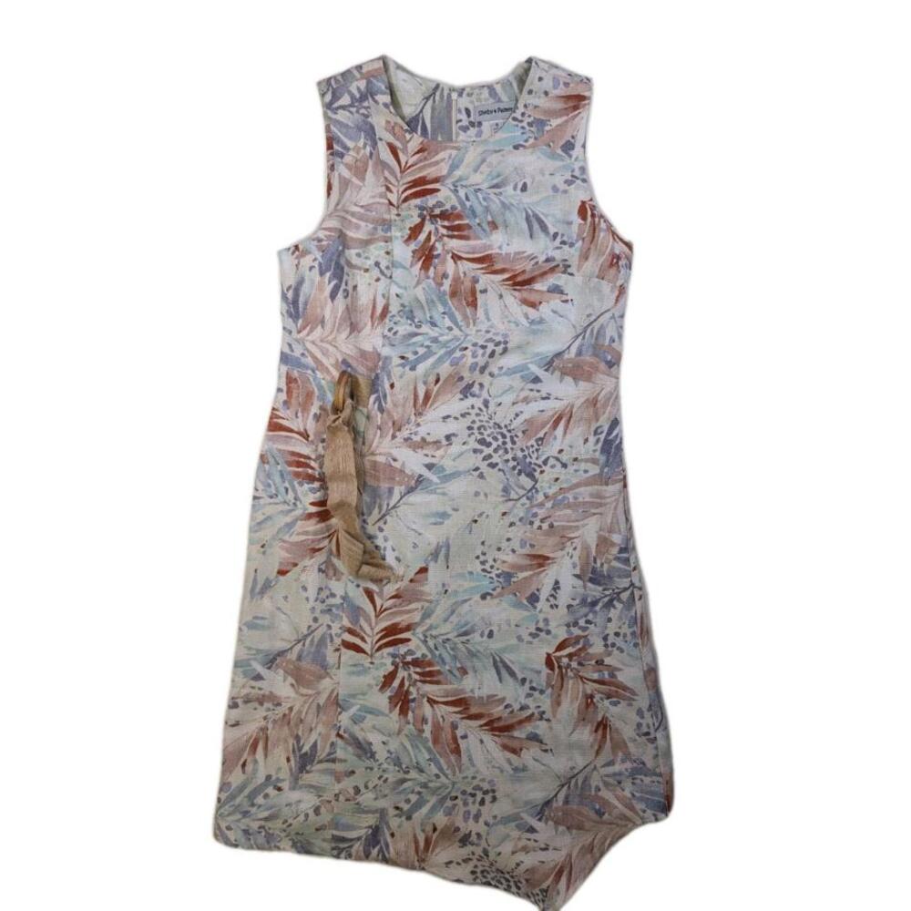 Shelby Palmer Leaves Twill Dress Pinks And Blues Size 6
